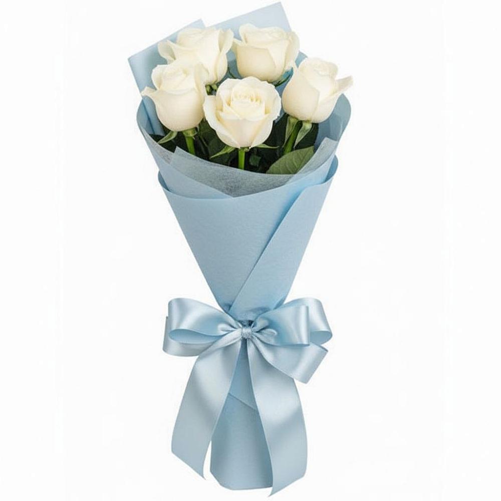 Букет 5 Белых роз Проуд в Северодвинске