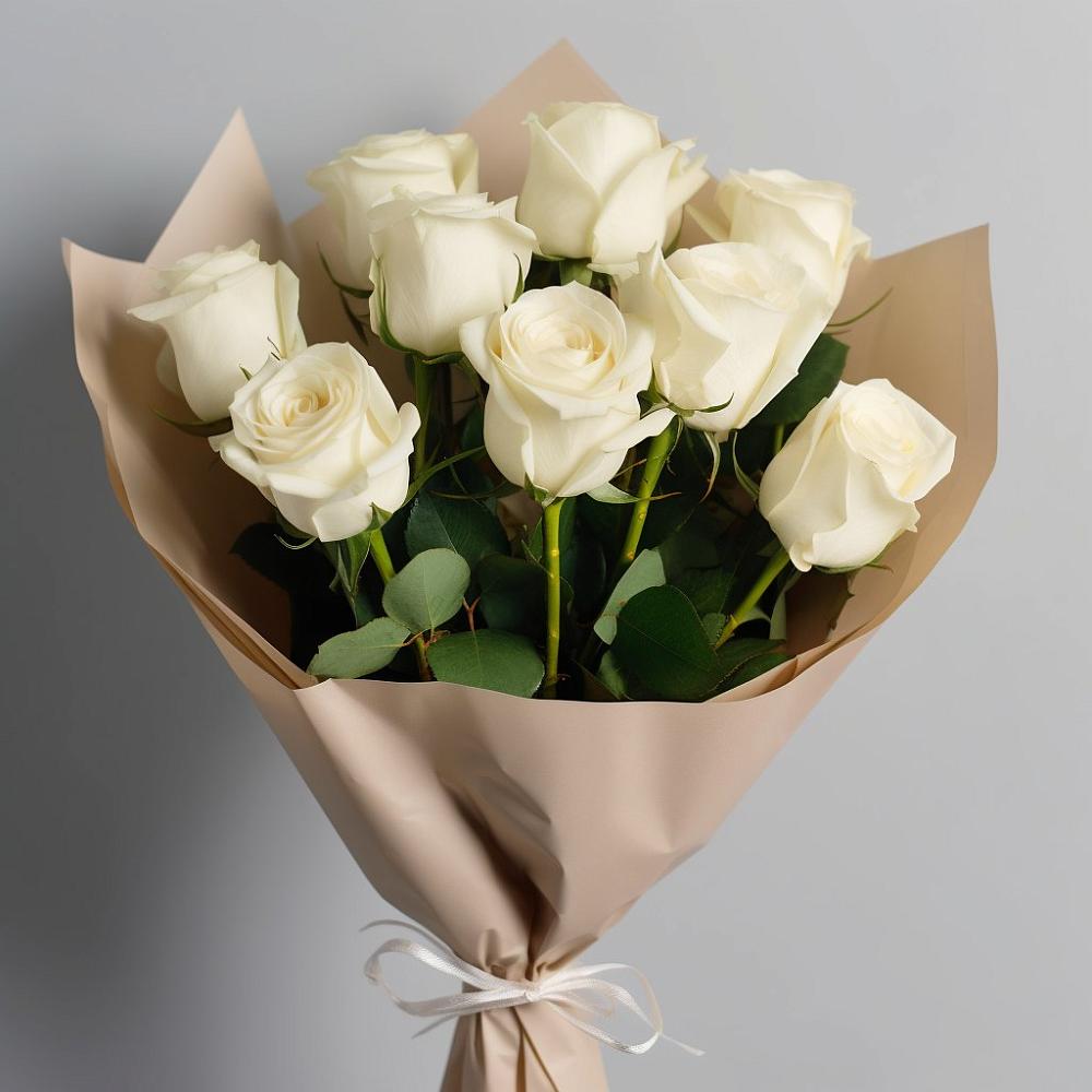 Букет 9 Белых роз Эдлесс Лав в Северодвинске