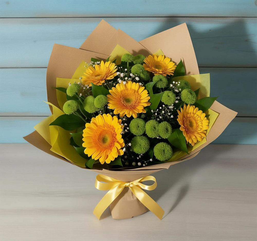 Букет цветов из: Герберы и Хризантемы в Северодвинске