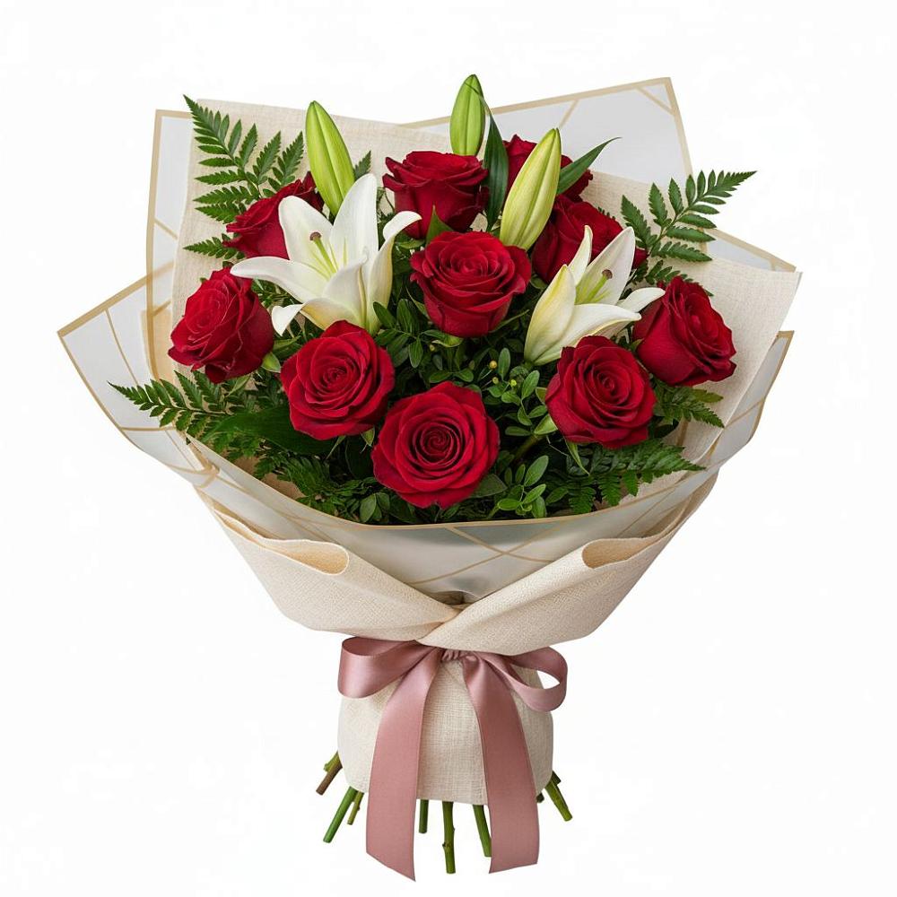 Букет цветов из: Лилии и Розы в Северодвинске