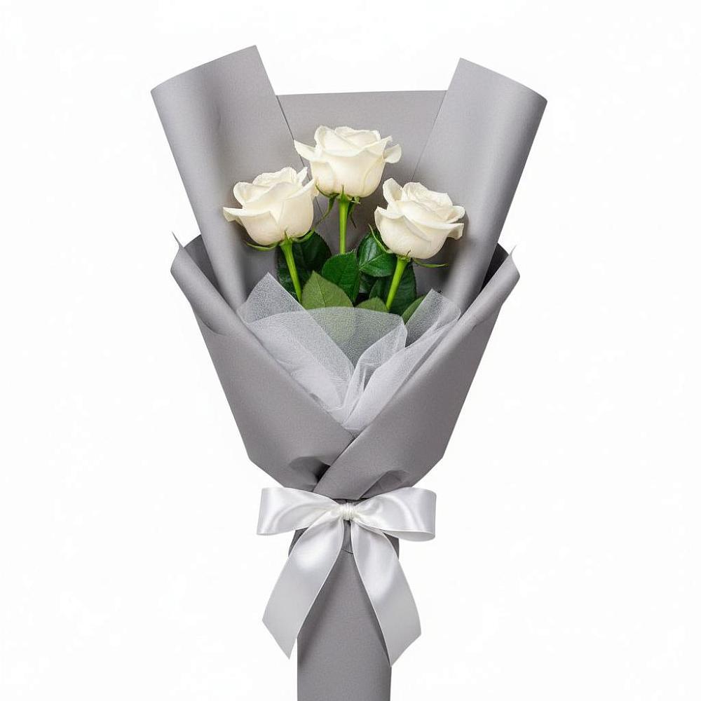 Букет 3 белые розы в Северодвинске