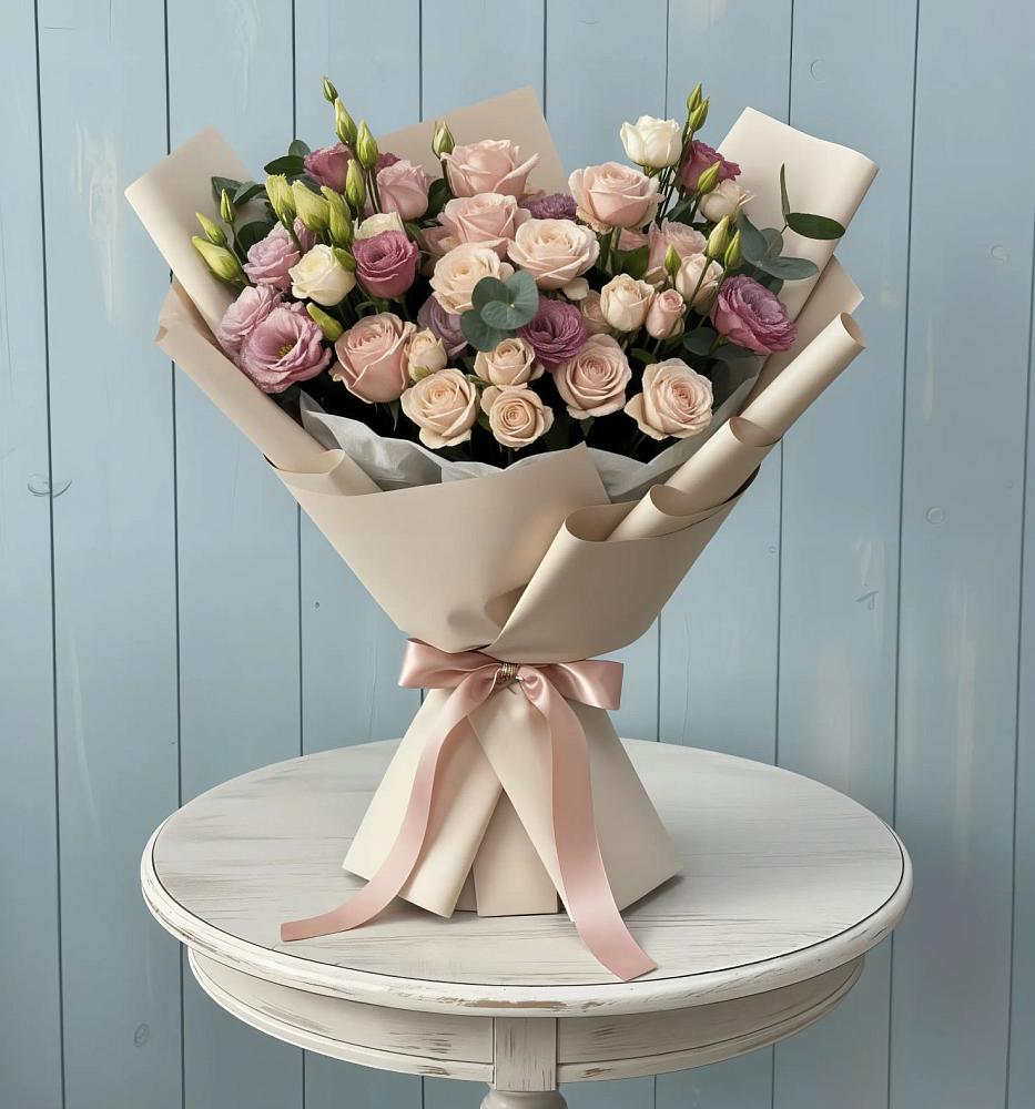 Букет цветов из: Розы и Лизиантусы в Северодвинске