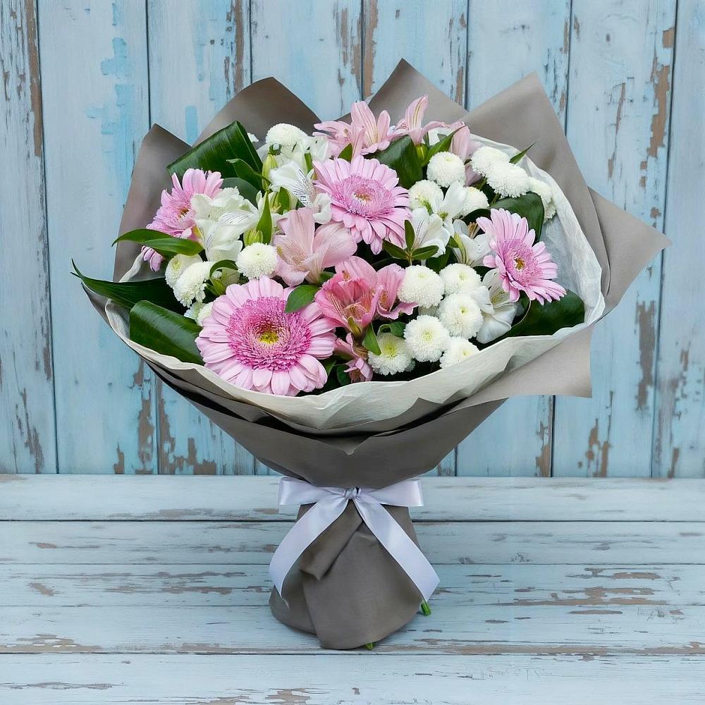 Букет цветов из: Герберы, Альстромерии и Хризантемы в Северодвинске