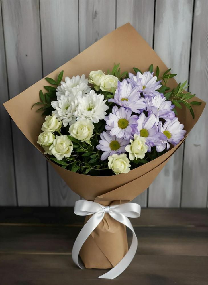 Букет цветов из: Хризантемы и Розы в Северодвинске